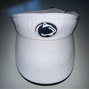 Nike White Penn State Visor White w/Navy Blue Lion Patch One Size